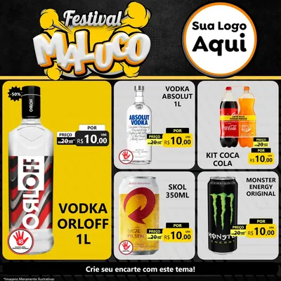 Modelo de Rede Social para Feed Facebook com o tema Festival Maluco para Distribuidora de bebidas
