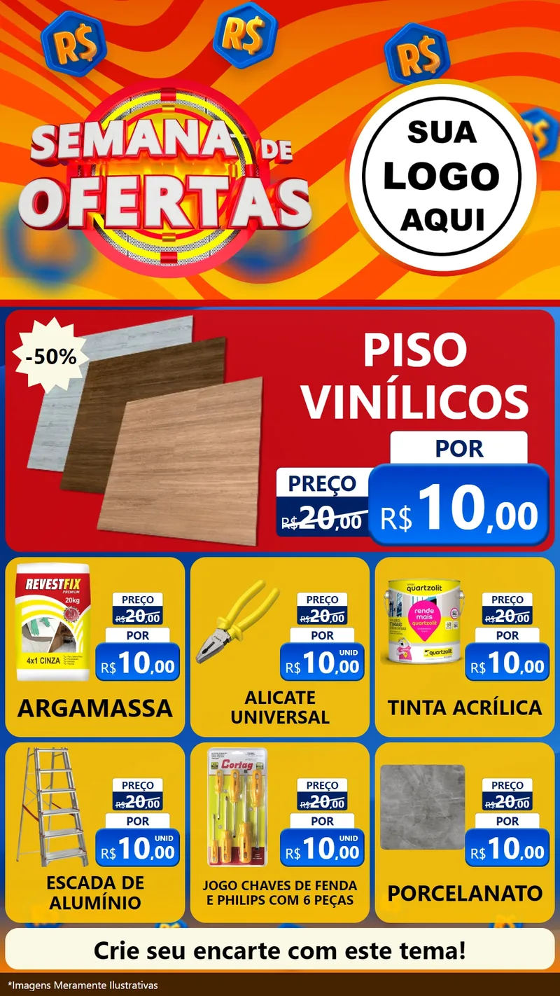 Modelo de Rede Social para Stories com o tema Semana de Ofertas para Material para Construção