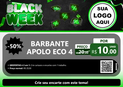 Modelo de Cartaz para Cartaz A4 Horizontal com o tema Black Week para Armarinho e Aviamentos