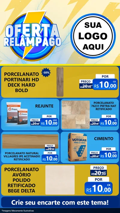 Modelo de TV para TV Vertical com o tema Oferta Relâmpago para Pisos e revestimentos