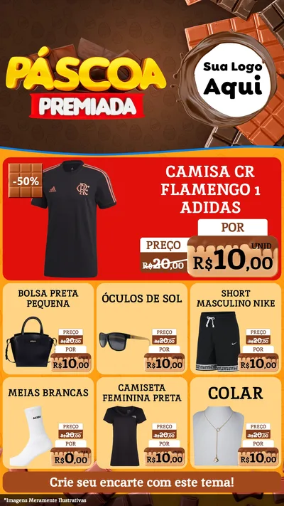 Modelo de Rede Social para Stories com o tema Páscoa Premiada para Roupas e acessórios