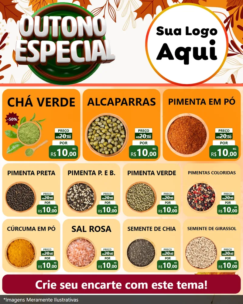 Modelo de Rede Social para Feed Instagram com o tema Outono Especial para Produtos Naturais
