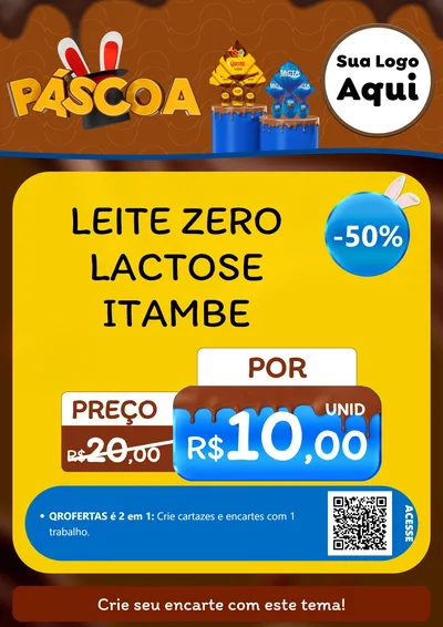 Modelo de Cartaz para Cartaz A4 Vertical com o tema Páscoa para Frios e Laticínios
