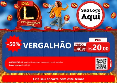 Modelo de Cartaz para Cartaz A4 Horizontal com o tema Dia L - O Dia Mais Barato Do Mês para Ferragens