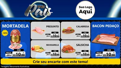 Modelo de TV para TV Horizontal com o tema Sorteio Dia Dos Pais para Frios e Laticínios
