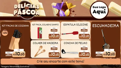 Modelo de TV para TV Horizontal com o tema Delícias de Páscoa para Utilidades Domésticas