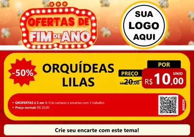 Modelo de Cartaz para Cartaz A4 Horizontal com o tema Ofertas de Fim de Ano para Floricultura e jardim
