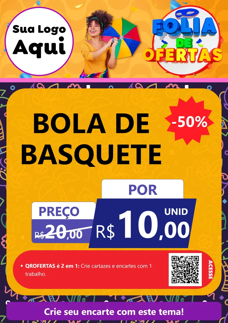 Modelo de Cartaz para Cartaz A4 Vertical com o tema Folia de Ofertas para Artigos Esportivos