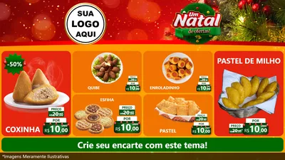 Modelo de TV para TV Horizontal com o tema Um Natal de Ofertas para Salgadaria