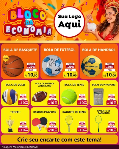 Modelo de Rede Social para Feed Instagram com o tema Bloco da Economia para Artigos Esportivos
