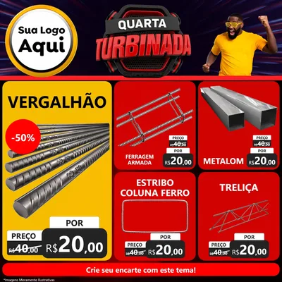 Modelo de Rede Social para Feed Facebook com o tema Quarta Turbinada para Ferragens
