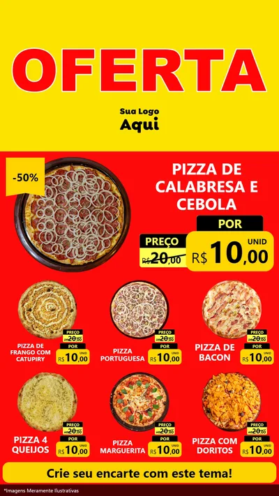 Modelo de Rede Social para Stories com o tema OFERTA - Vermelho Cartaz para Pizzaria