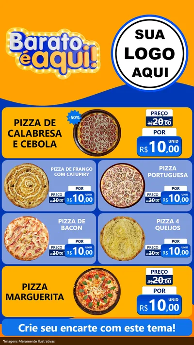 Modelo de TV para TV Vertical com o tema Barato é aqui para Pizzaria