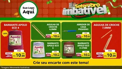 Modelo de TV para TV Horizontal com o tema Setembro Imbatível para Armarinho e Aviamentos