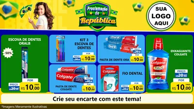 Modelo de TV para TV Horizontal com o tema Proclamação da República para Higiene Pessoal