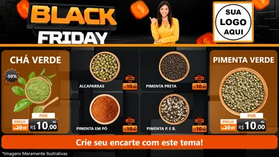 Modelo de TV para TV Horizontal com o tema Black Friday para Produtos Naturais
