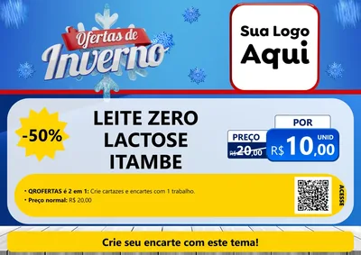 Modelo de Cartaz para Cartaz A4 Horizontal com o tema Ofertas de Inverno para Frios e Laticínios