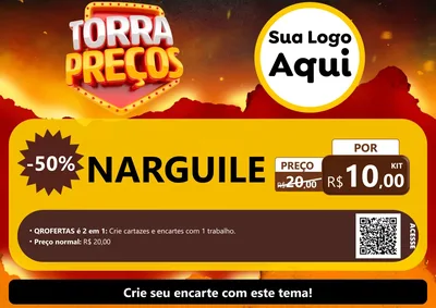 Modelo de Cartaz para Cartaz A4 Horizontal com o tema Torra Preços para Tabacaria