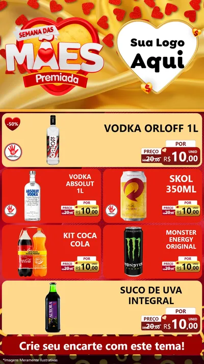 Modelo de TV para TV Vertical com o tema Semana das Mães Premiada para Distribuidora de bebidas