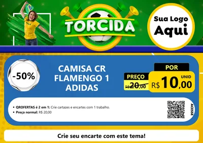 Modelo de Cartaz para Cartaz A4 Horizontal com o tema Torcida para Roupas e acessórios
