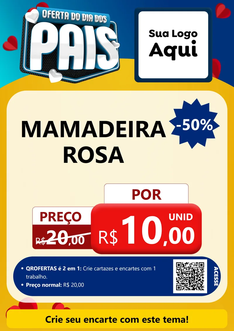 Modelo de Cartaz para Cartaz A4 Vertical com o tema Oferta Do Dia Dos Pais para Bebês