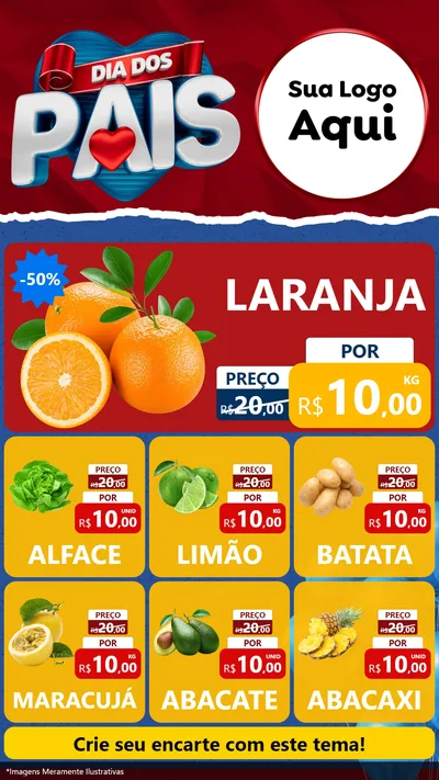 Modelo de Rede Social para Stories com o tema Dia dos Pais para Hortifrúti