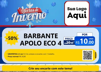 Modelo de Cartaz para Cartaz A4 Horizontal com o tema Ofertas de Inverno para Armarinho e Aviamentos