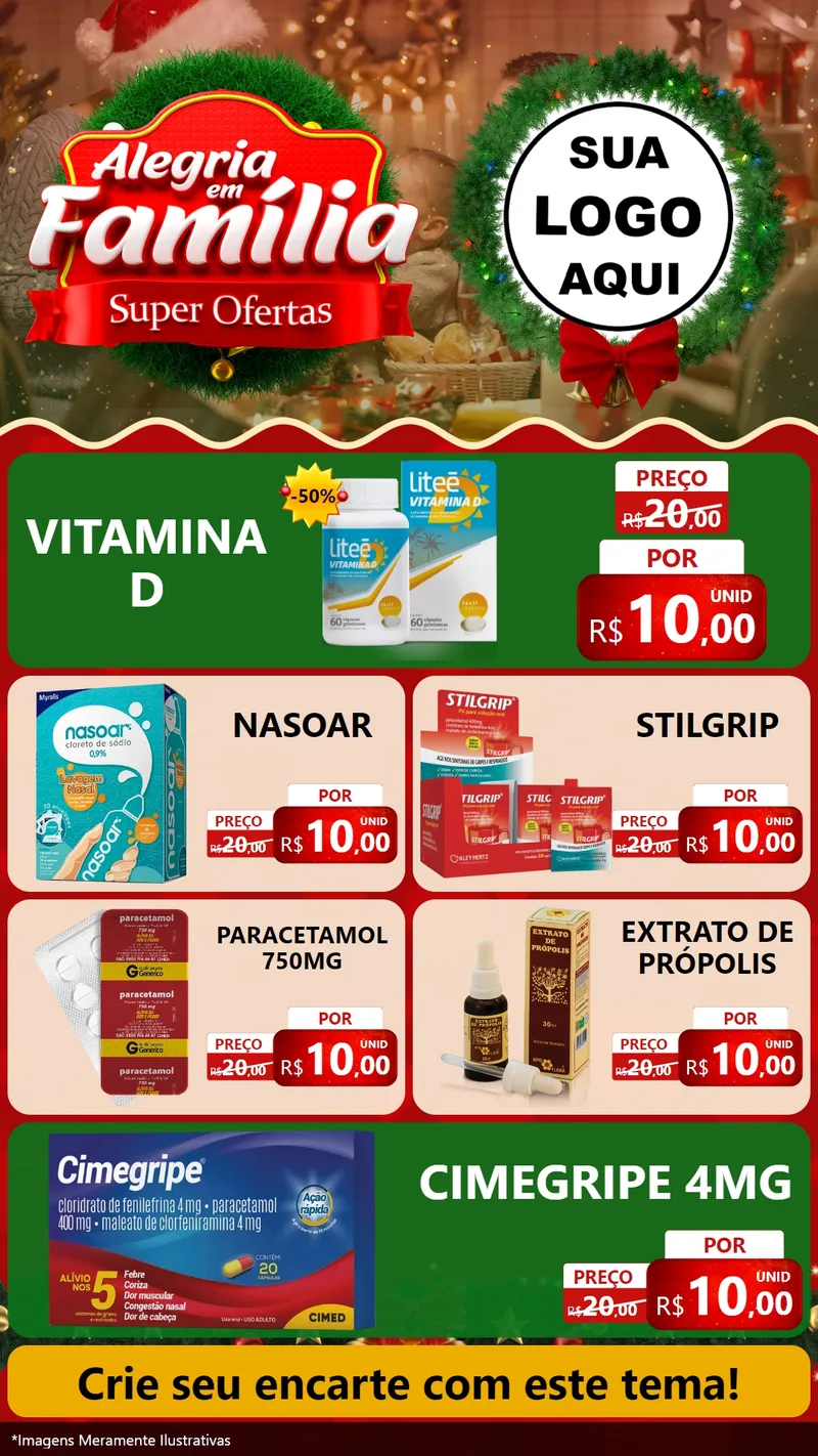 Modelo de TV para TV Vertical com o tema Alegria Em Família - Super Ofertas para Farmácia