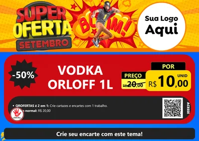 Modelo de Cartaz para Cartaz A4 Horizontal com o tema Super Oferta Setembro para Distribuidora de bebidas