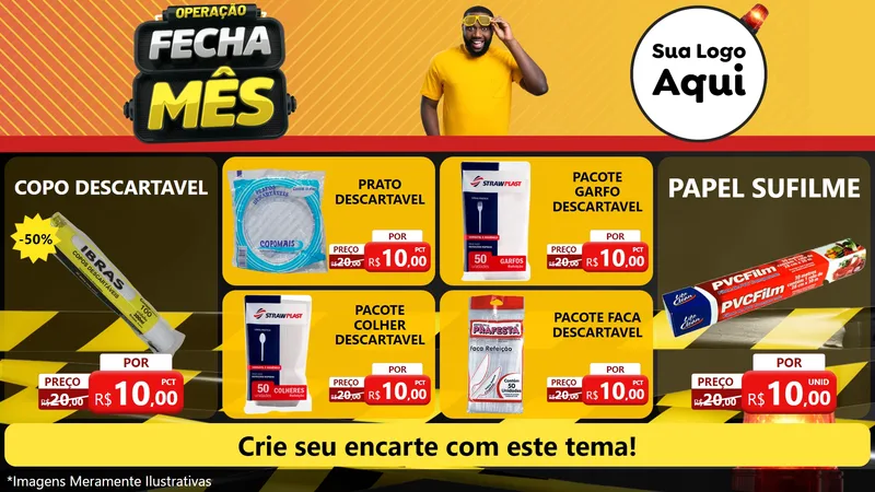 Modelo de TV para TV Horizontal com o tema Operação Fecha Mês para Embalagens