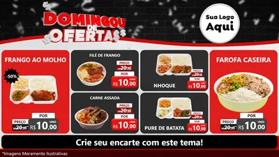 Modelo de TV para TV Horizontal com o tema Domingou de Ofertas para Restaurante