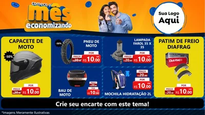 Modelo de TV para TV Horizontal com o tema Comece O Mês Economizando para Moto peças