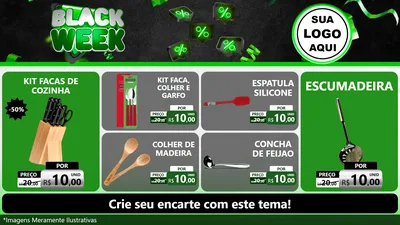Modelo de TV para TV Horizontal com o tema Black Week para Utilidades Domésticas