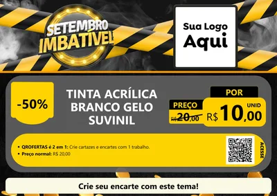 Modelo de Cartaz para Cartaz A4 Horizontal com o tema Setembro Imbatível para Tintas e Ferramentas