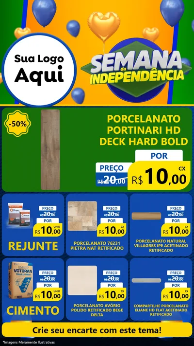 Modelo de Rede Social para Stories com o tema Semana da Independência para Pisos e revestimentos