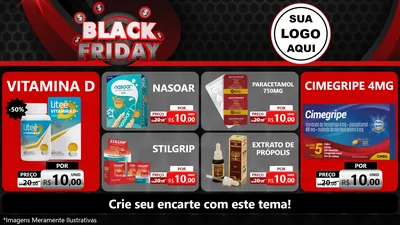 Modelo de TV para TV Horizontal com o tema Black Friday para Farmácia