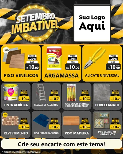 Modelo de Rede Social para Feed Instagram com o tema Setembro Imbatível para Material para Construção