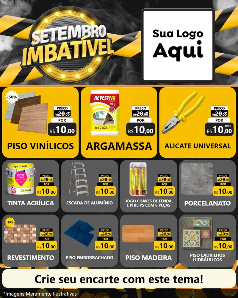 Modelo de Rede Social para Feed Instagram com o tema Setembro Imbatível para Material para Construção