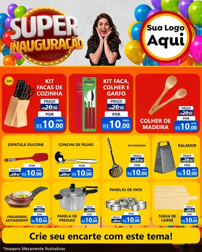Modelo de Rede Social para Feed Instagram com o tema Super Inauguração para Utilidades Domésticas