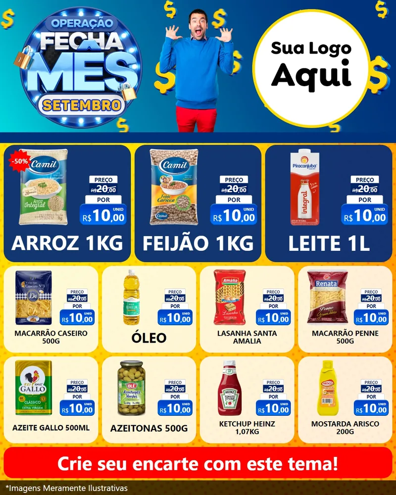 Modelo de Rede Social para Feed Instagram com o tema Operação Fecha Mês Setembro para Supermercado