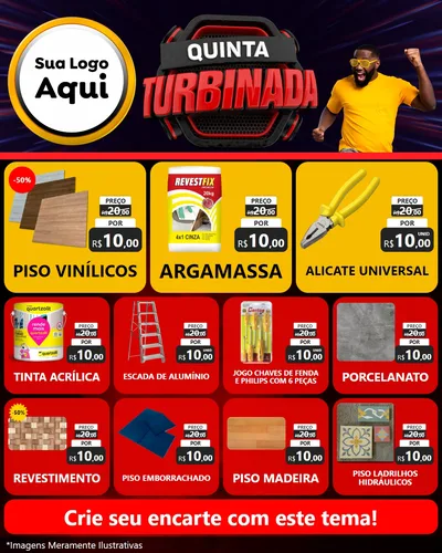 Modelo de Rede Social para Feed Instagram com o tema Quinta Turbinada para Material para Construção
