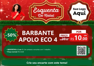 Modelo de Cartaz para Cartaz A4 Horizontal com o tema Esquenta de Natal para Armarinho e Aviamentos