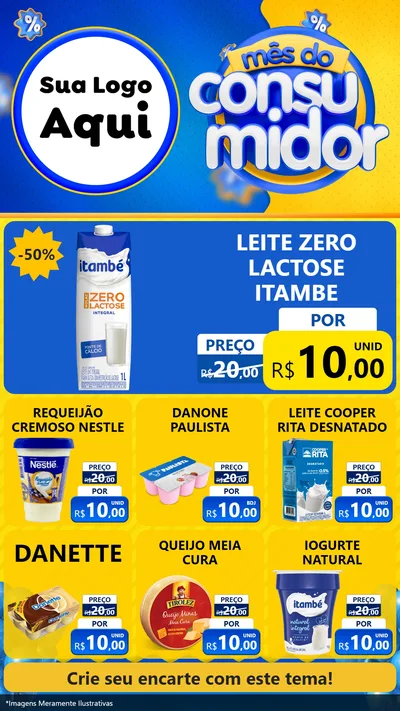 Modelo de Rede Social para Stories com o tema Mês do Consumidor para Frios e Laticínios
