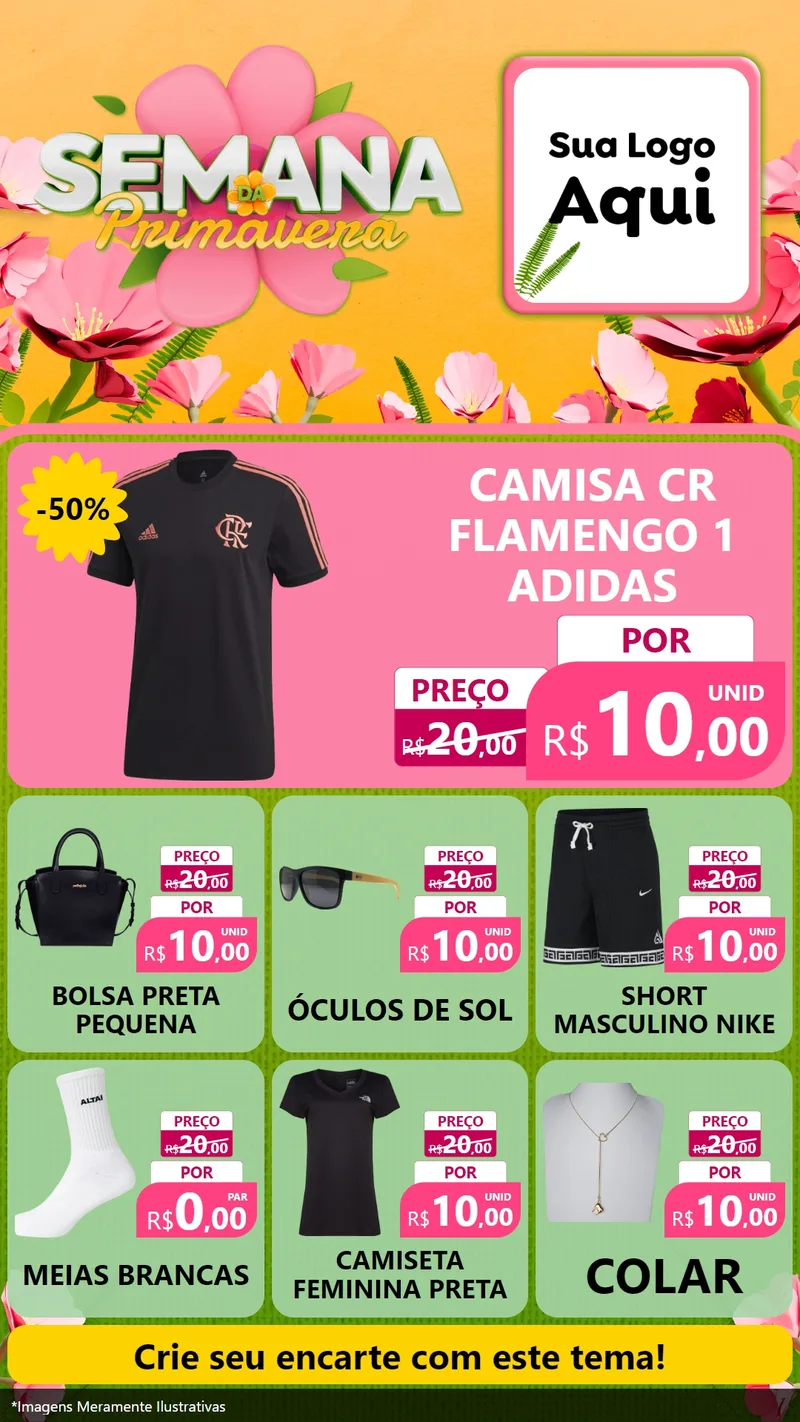 Modelo de Rede Social para Stories com o tema Semana da Primavera para Roupas e acessórios