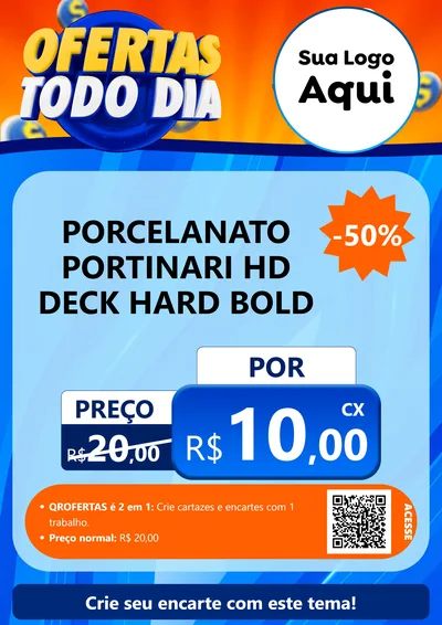 Modelo de Cartaz para Cartaz A4 Vertical com o tema Ofertas Todo Dia para Pisos e revestimentos