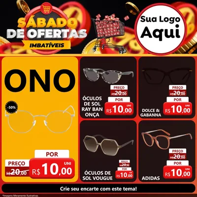 Modelo de Rede Social para Feed Facebook com o tema Sábado de Ofertas Imbatíveis para Óticas
