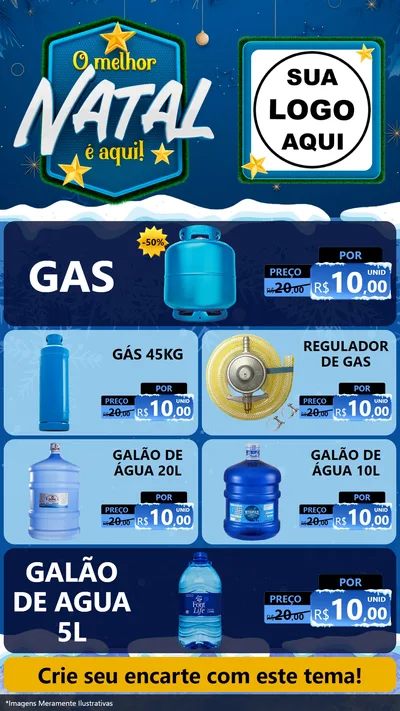 Modelo de TV para TV Vertical com o tema O Melhor Natal É Aqui! para Água e gás