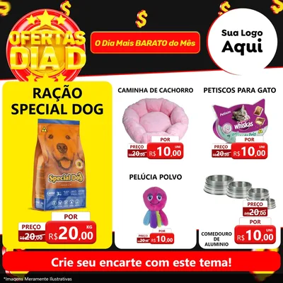 Modelo de Rede Social para Feed Facebook com o tema Dia D para Pet Shop