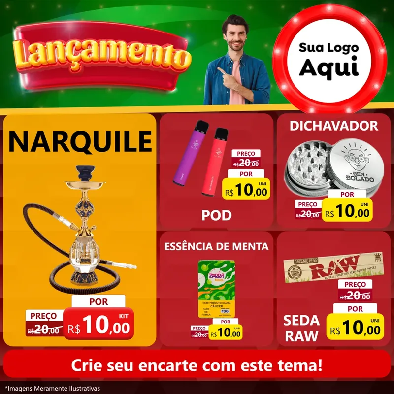 Modelo de Rede Social para Feed Facebook com o tema Lançamento para Tabacaria