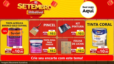 Modelo de TV para TV Horizontal com o tema Setembro Imbatível para Tintas e Ferramentas